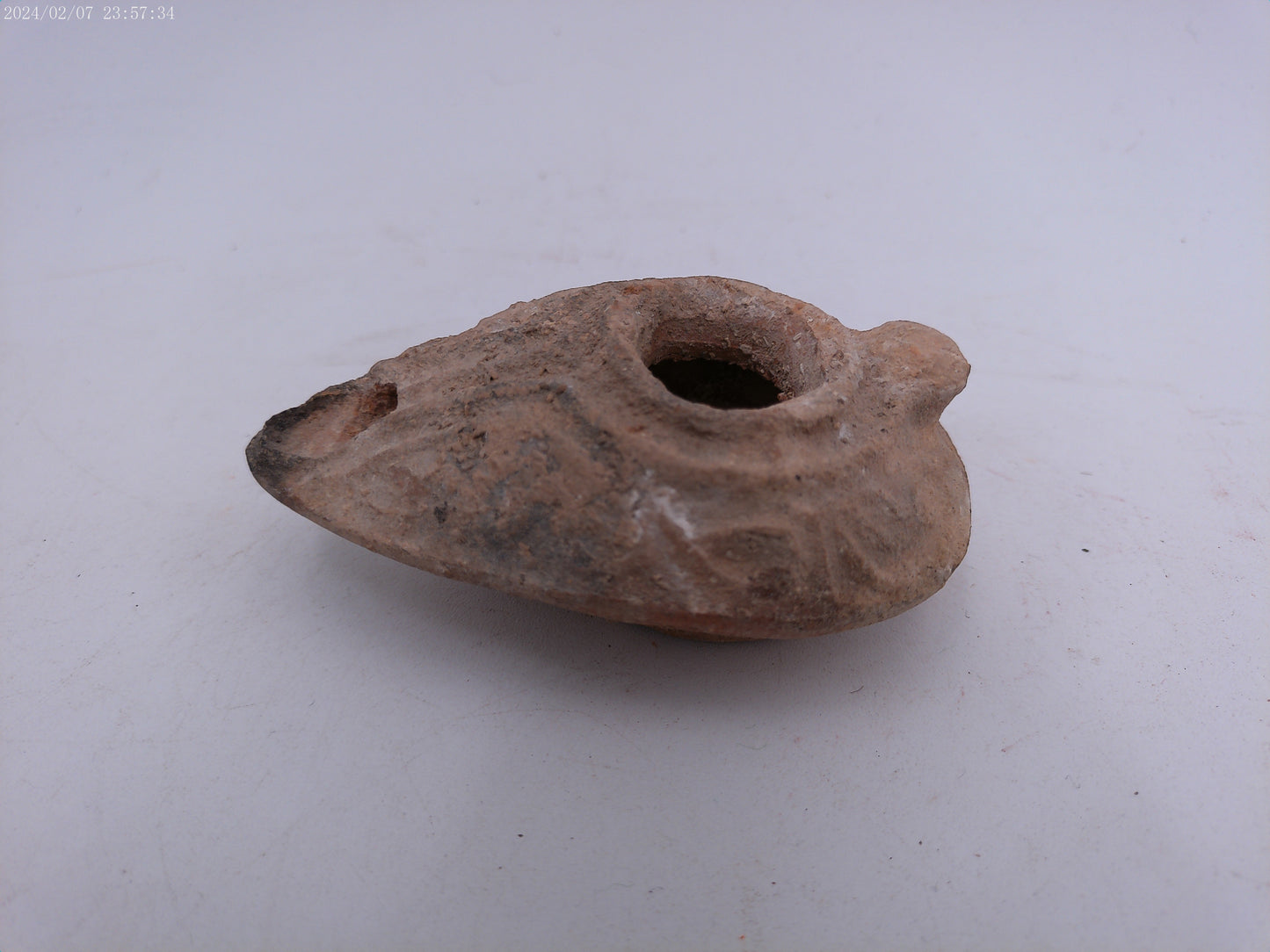 Byzantine early Islamic terracotta stone oil lamp #1
