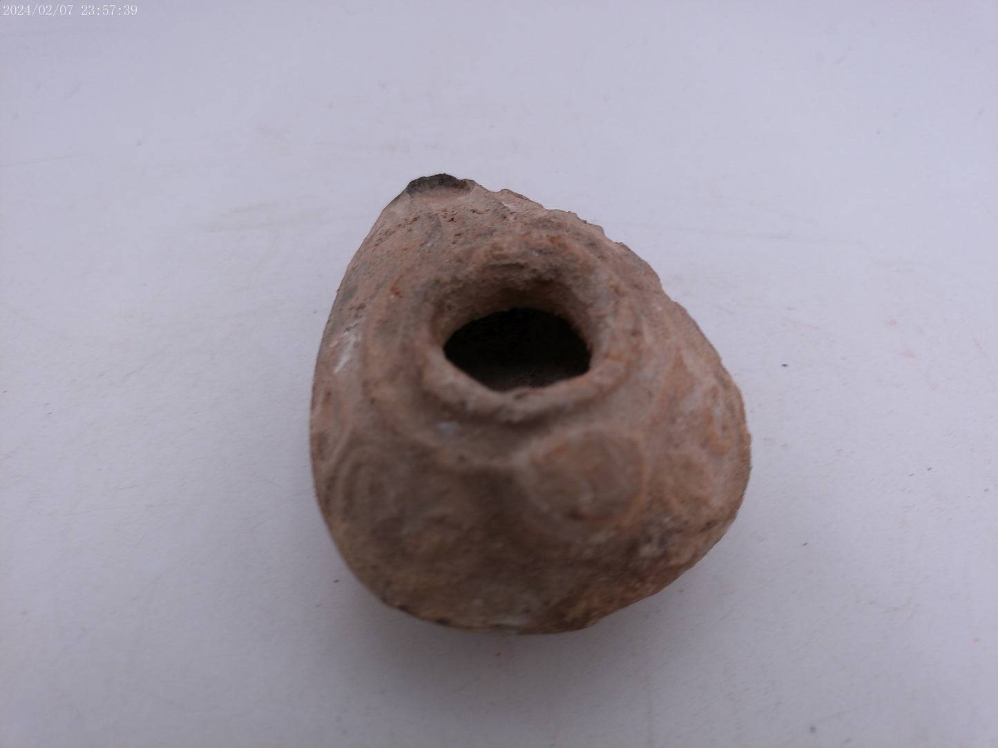 Byzantine early Islamic terracotta stone oil lamp #1