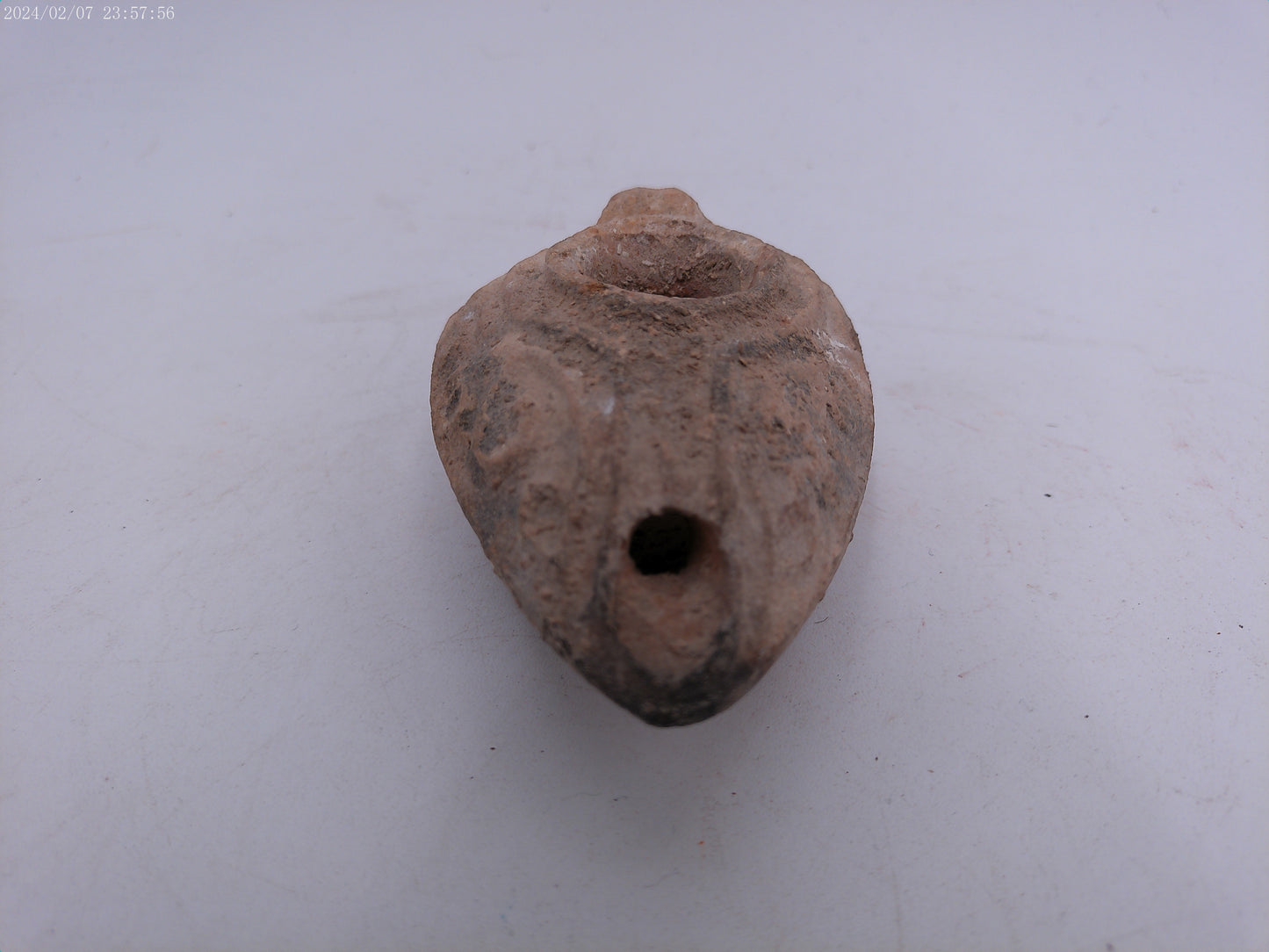Byzantine early Islamic terracotta stone oil lamp #1