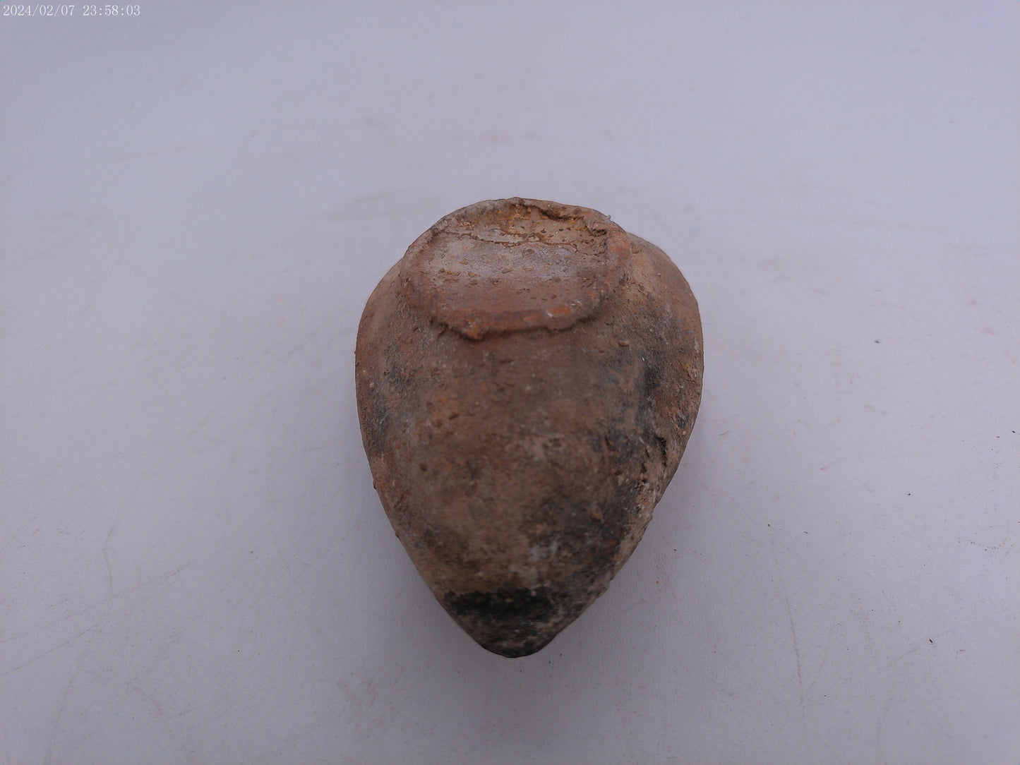 Byzantine early Islamic terracotta stone oil lamp #1
