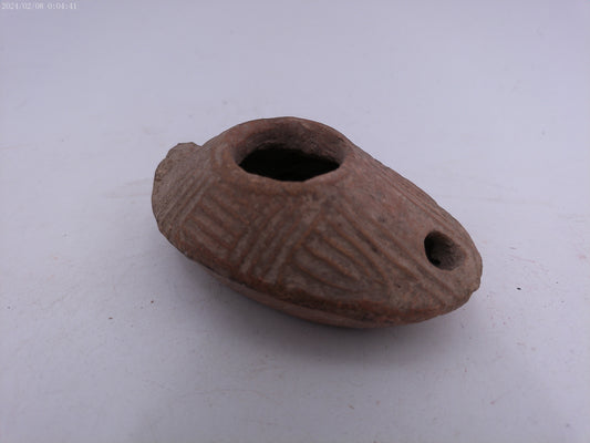 Byzantine early Islamic terracotta stone oil lamp #2