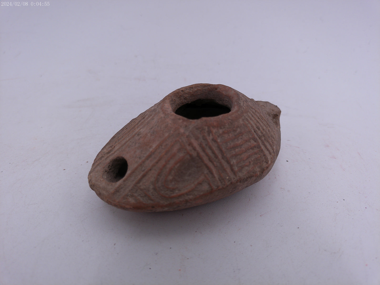 Byzantine early Islamic terracotta stone oil lamp #2