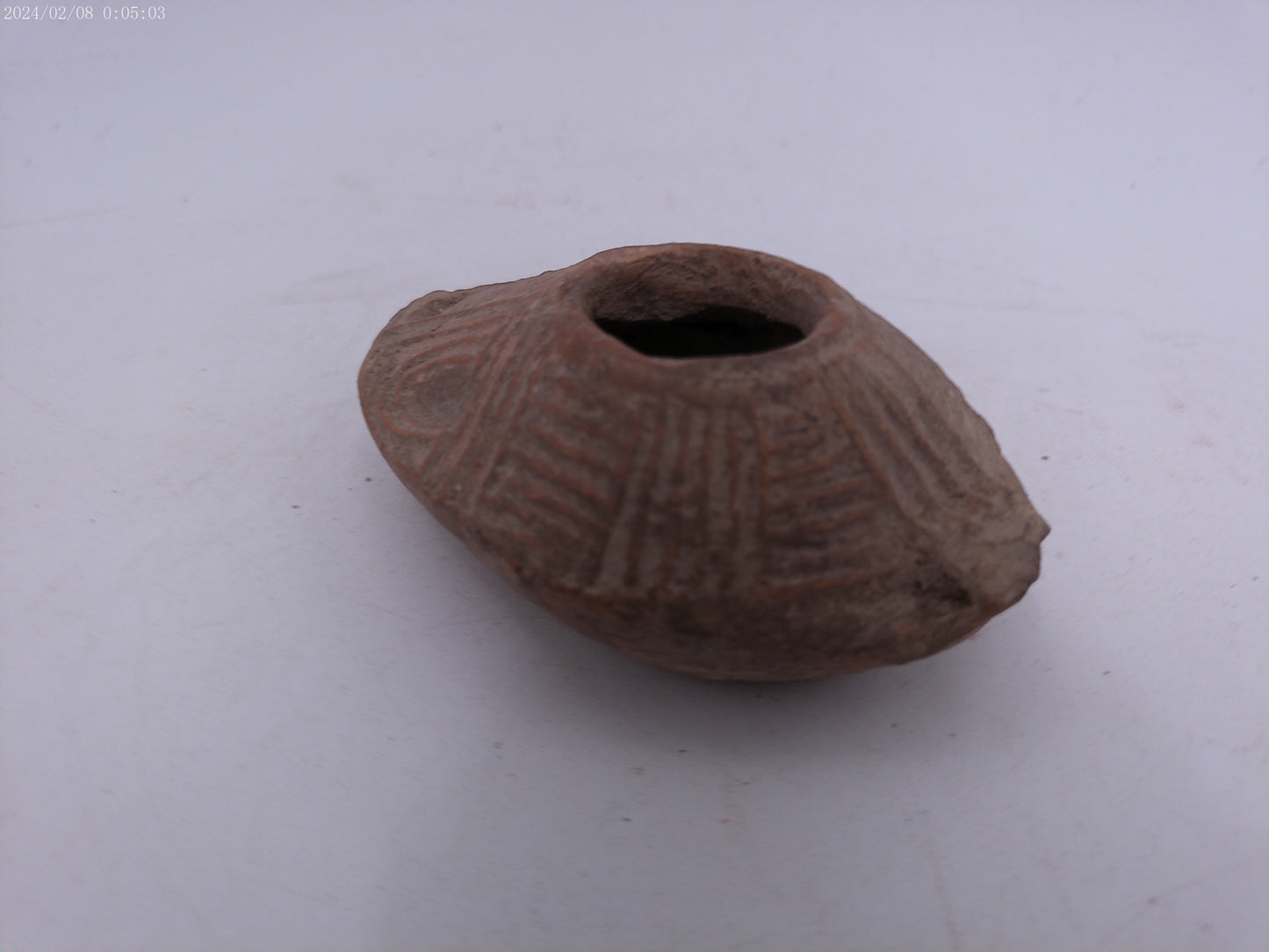 Byzantine early Islamic terracotta stone oil lamp #2