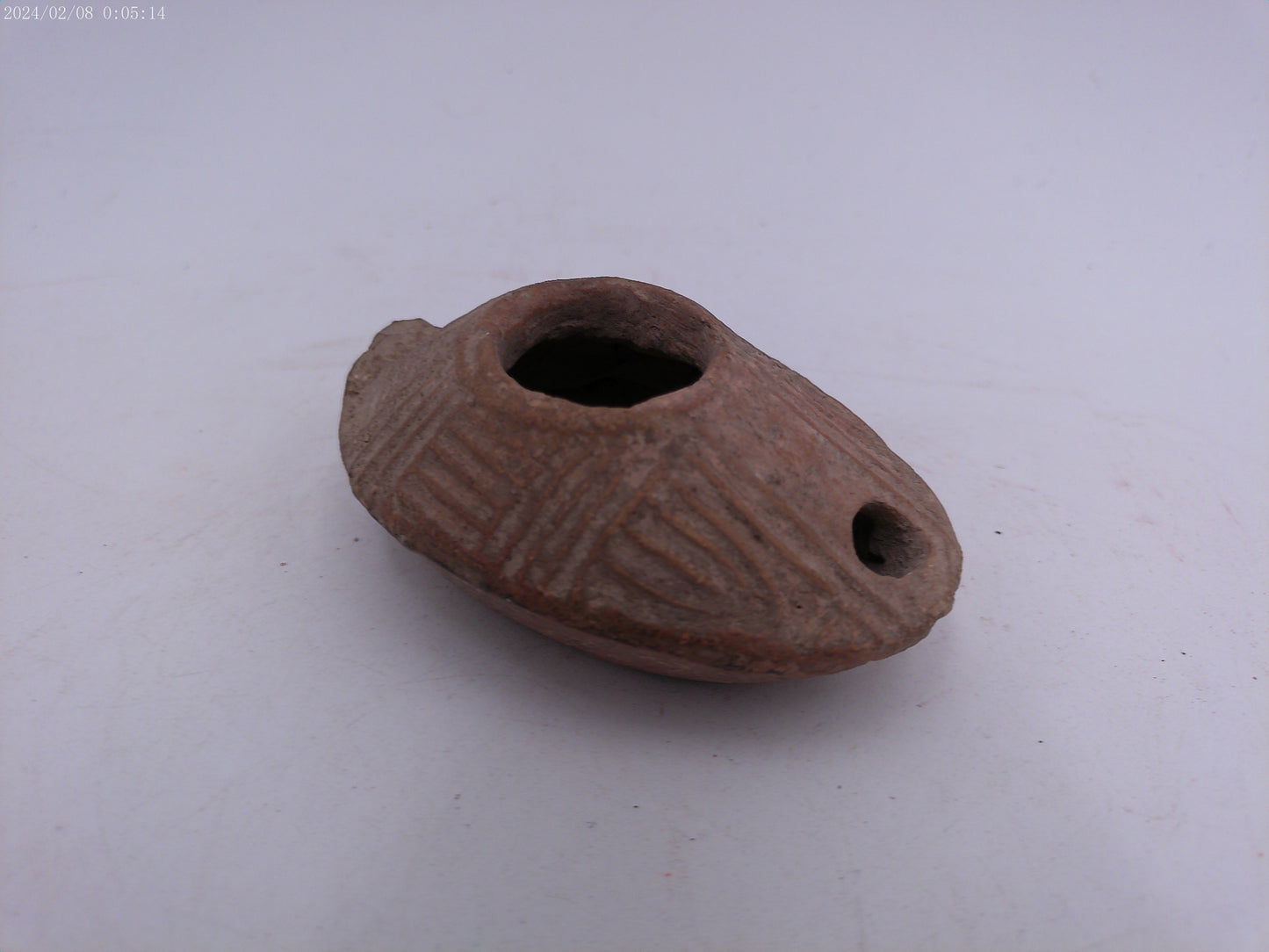 Byzantine early Islamic terracotta stone oil lamp #2