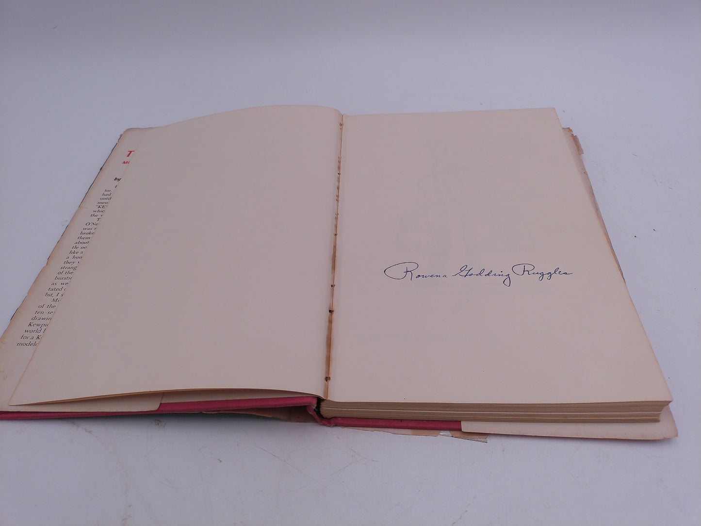 Kewpie "The one Rose" Book Rose O Niel Signed Copy by the Author Rowena Godding Ruggles