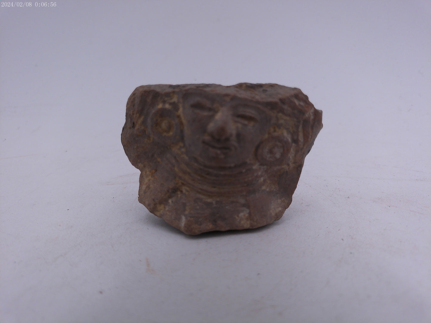 Ancient Pre Columbian Terracotta Head  Statue Figure