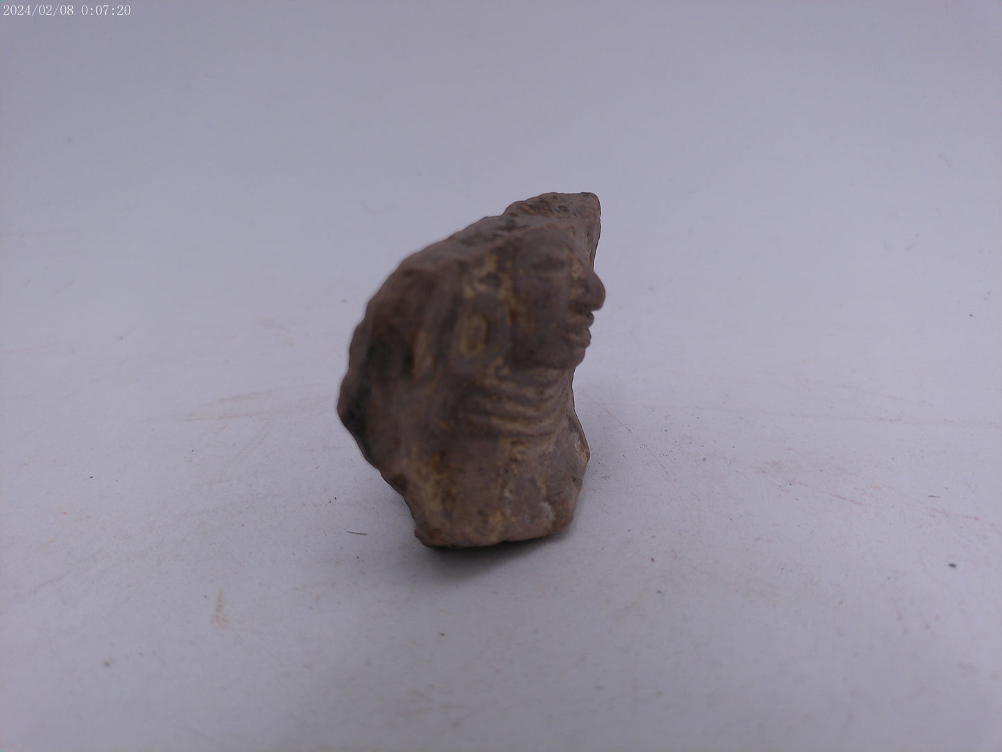 Ancient Pre Columbian Terracotta Head  Statue Figure