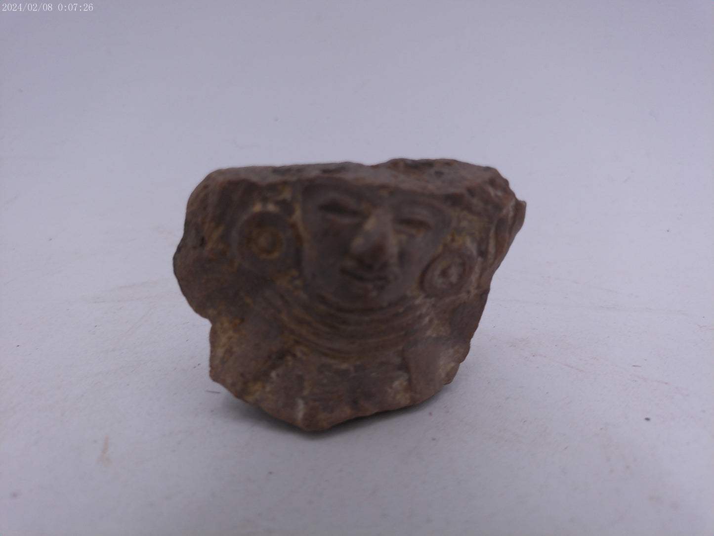 Ancient Pre Columbian Terracotta Head Statue Figure