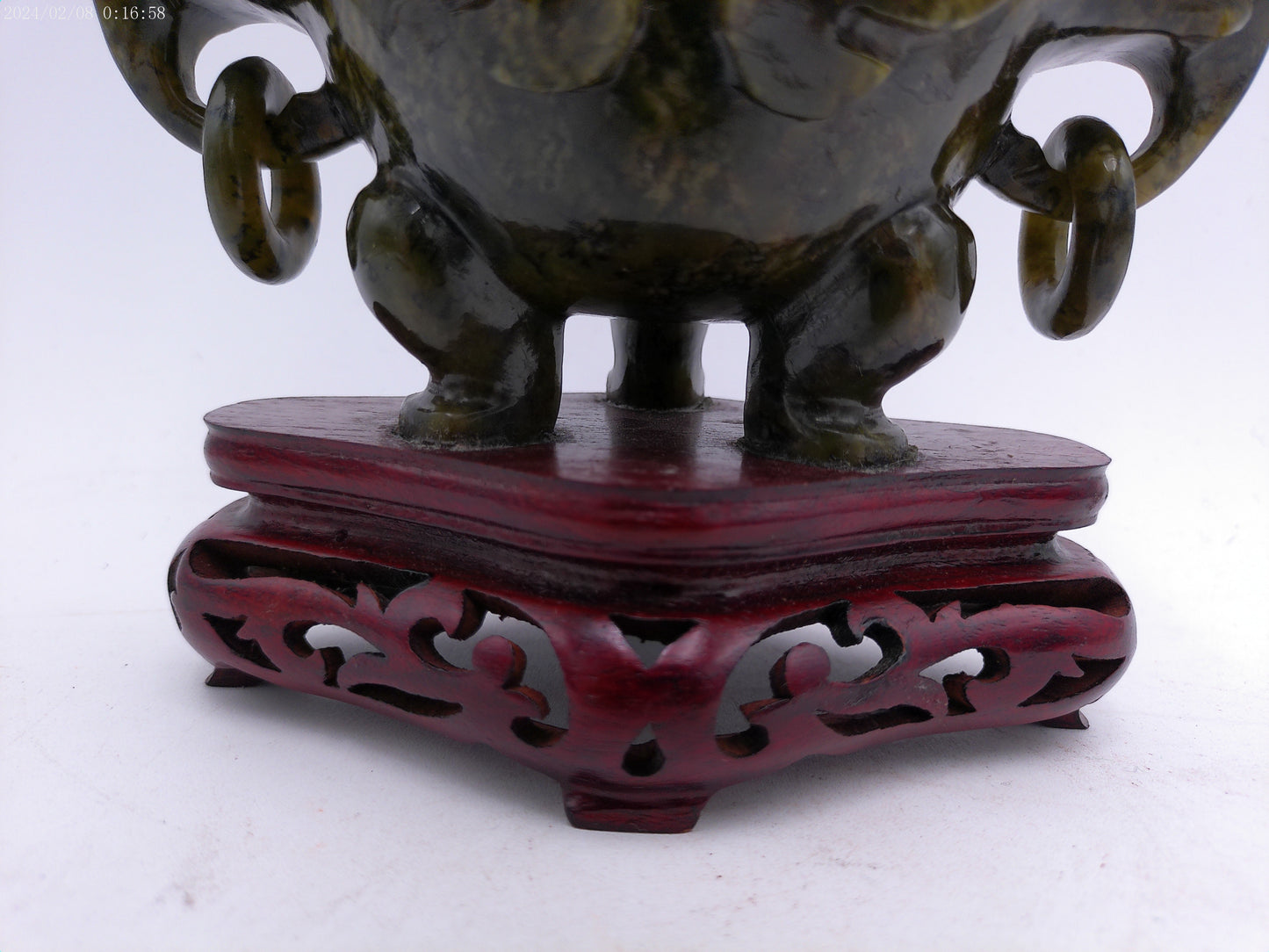Chinese Dark Green hard sandstone Figure