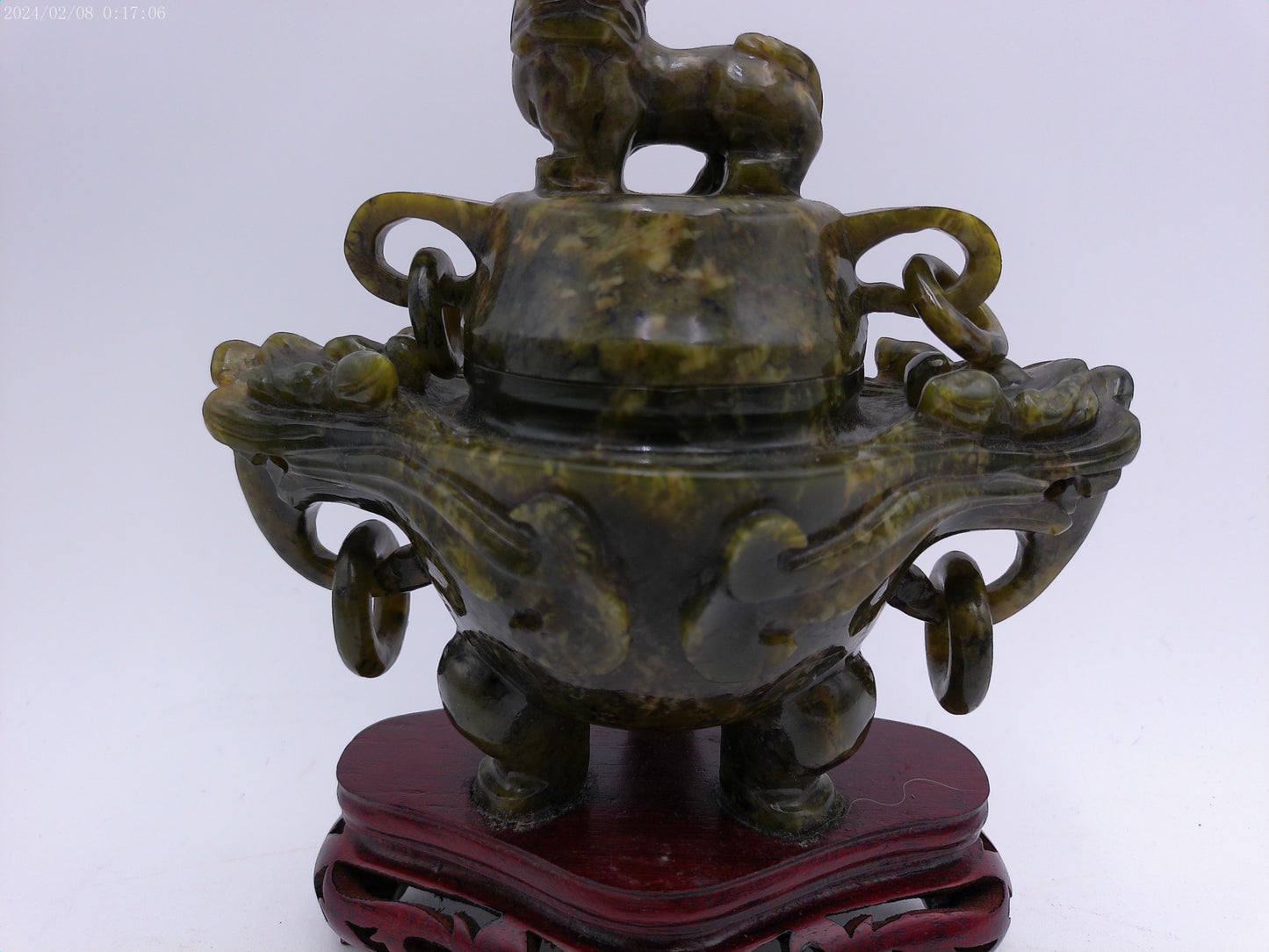 Chinese Dark Green hard sandstone Figure