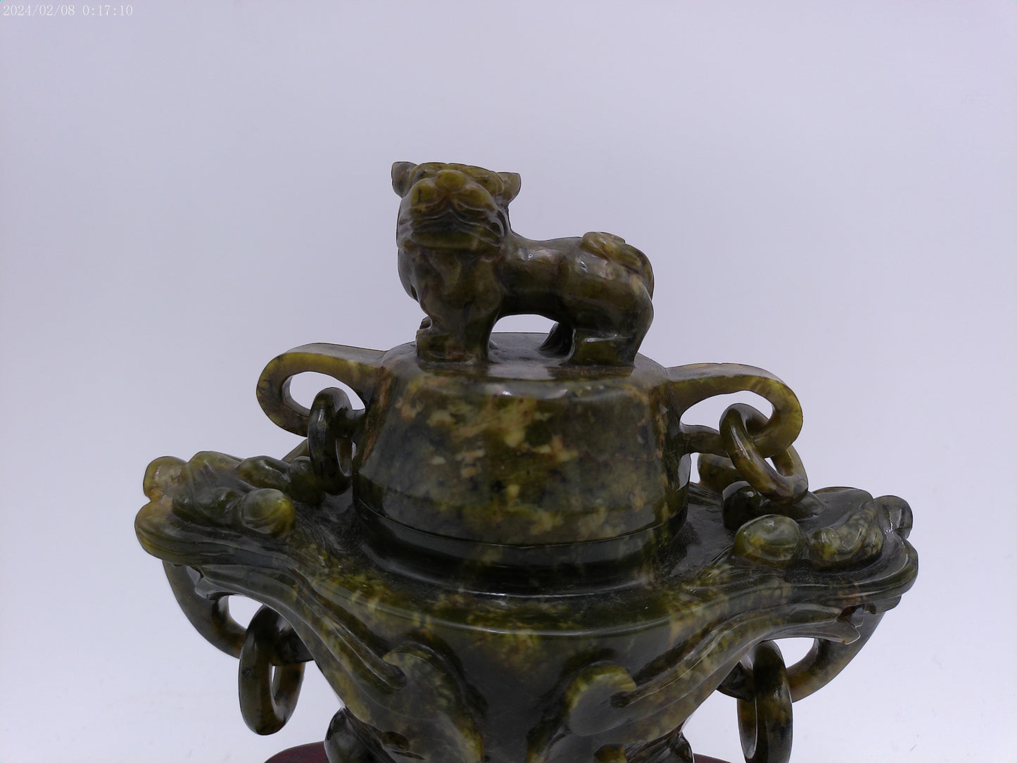 Chinese Dark Green hard sandstone Figure