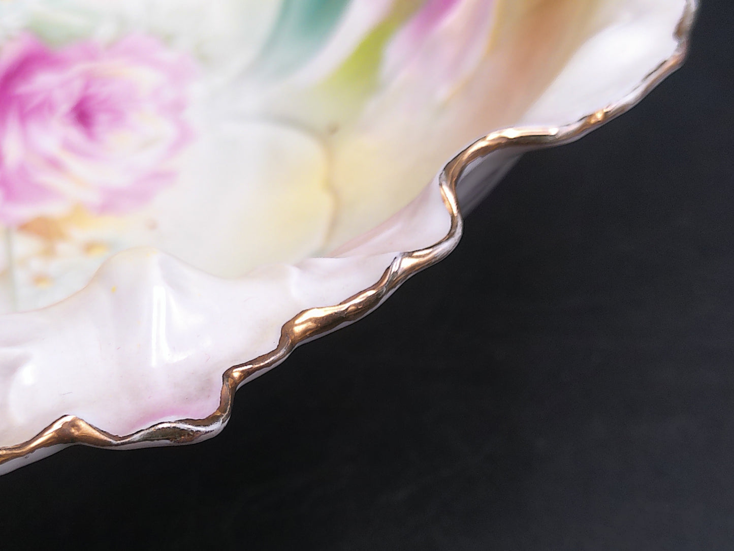 RS Prussia Bowl Gold Rim Floral Design Antique Beautiful