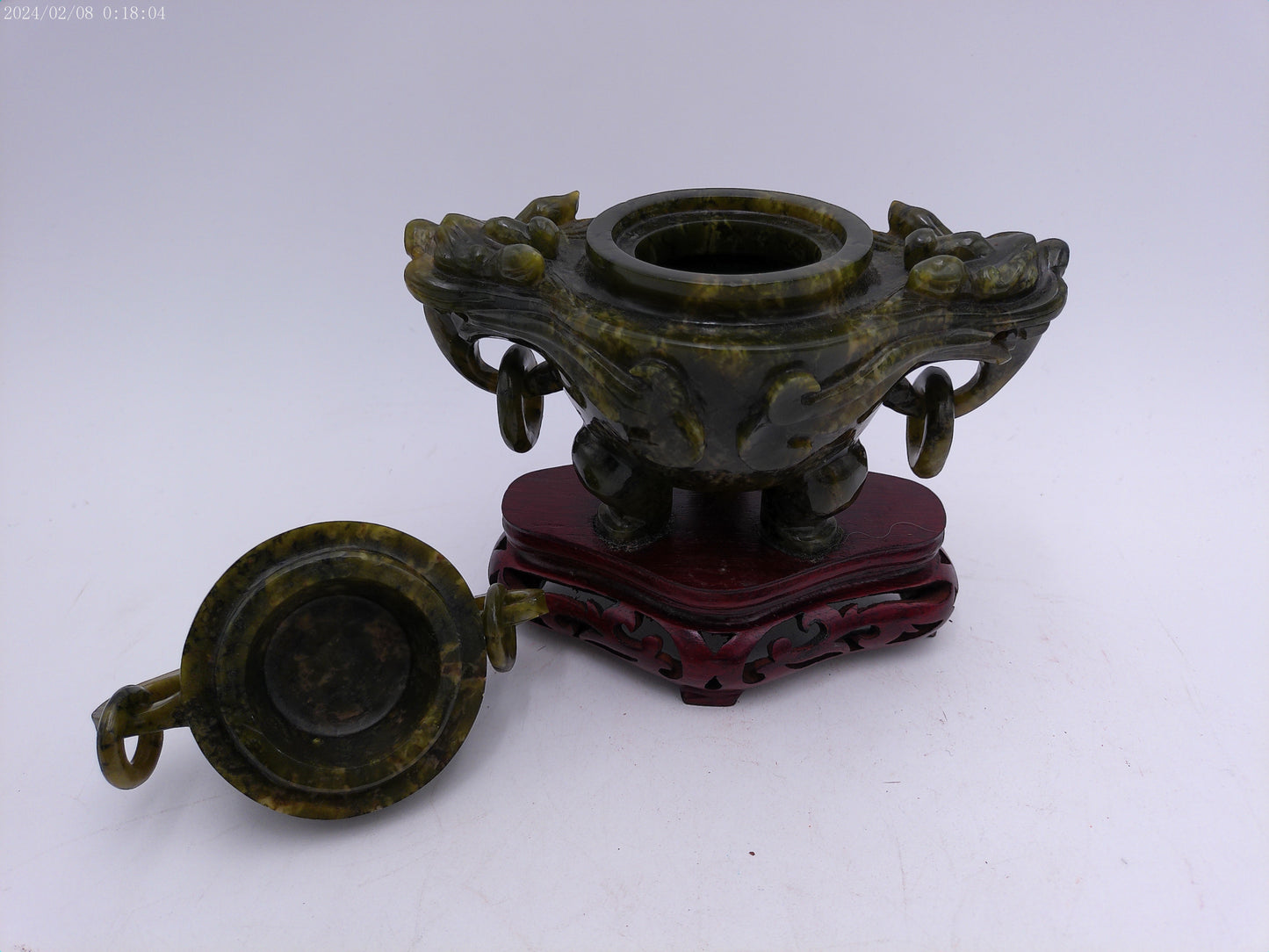 Chinese Dark Green hard sandstone Figure