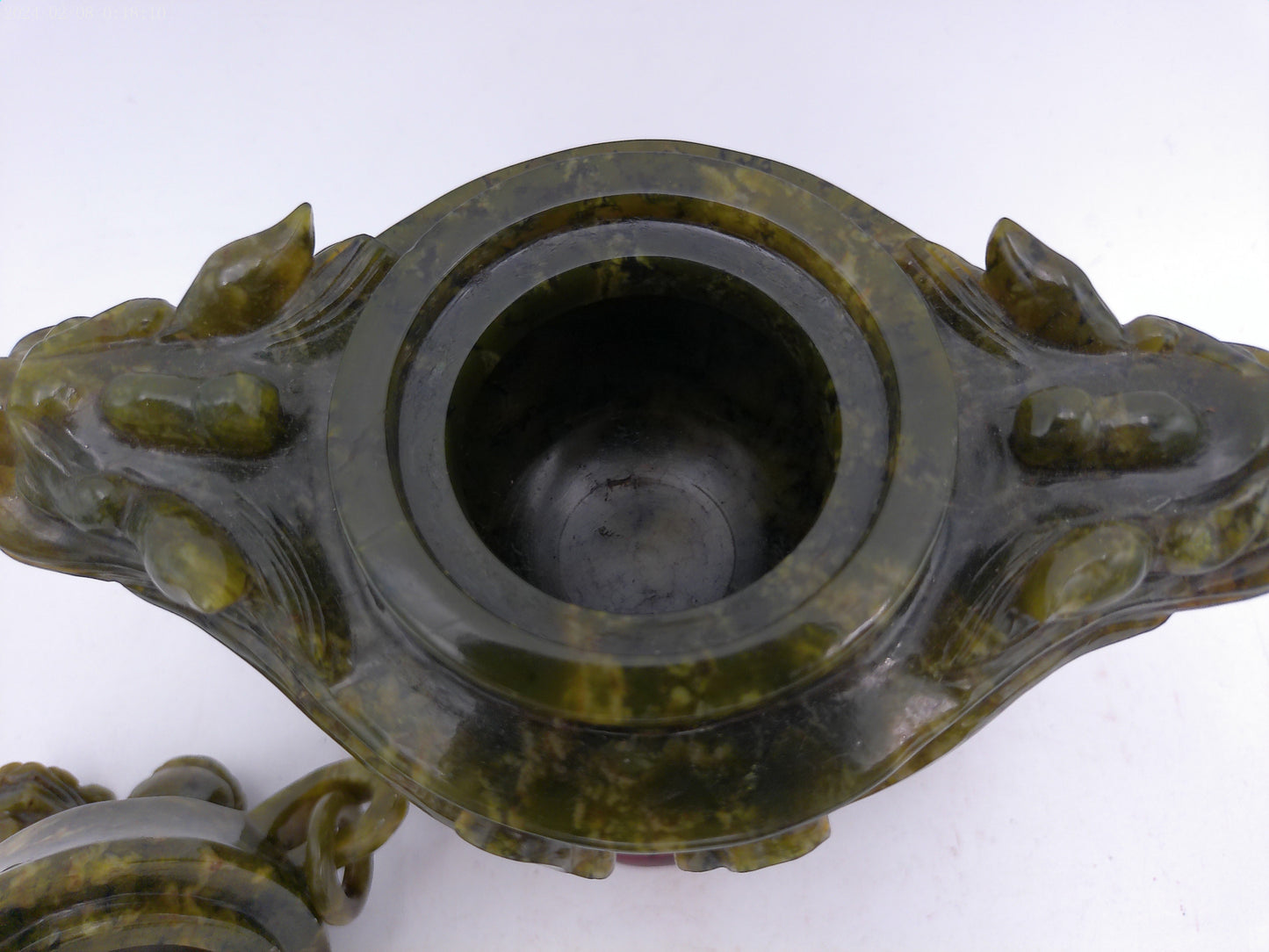 Chinese Dark Green hard sandstone Figure