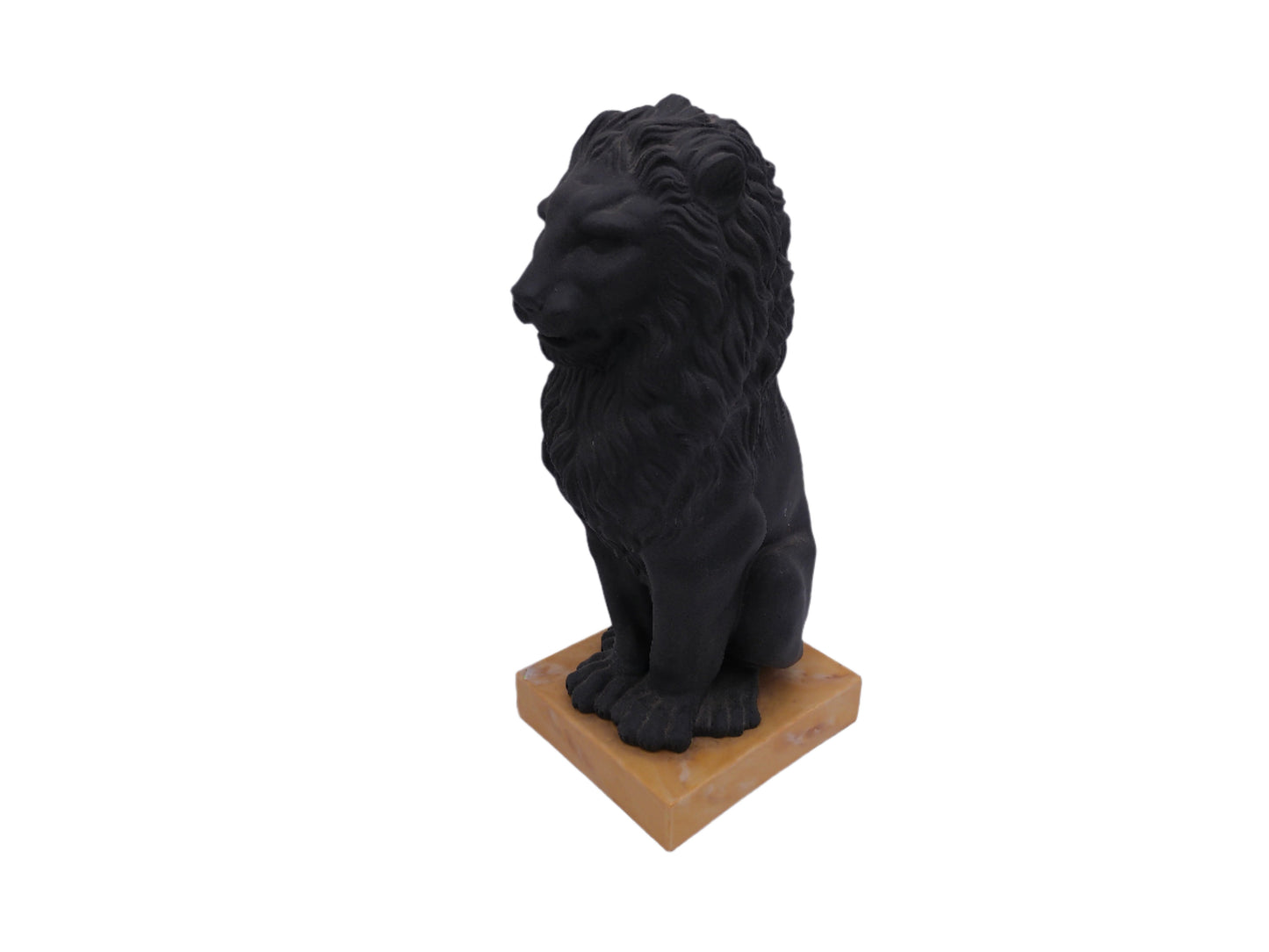 Cheho Seated Lion Statue on Stand Porcelian Italy