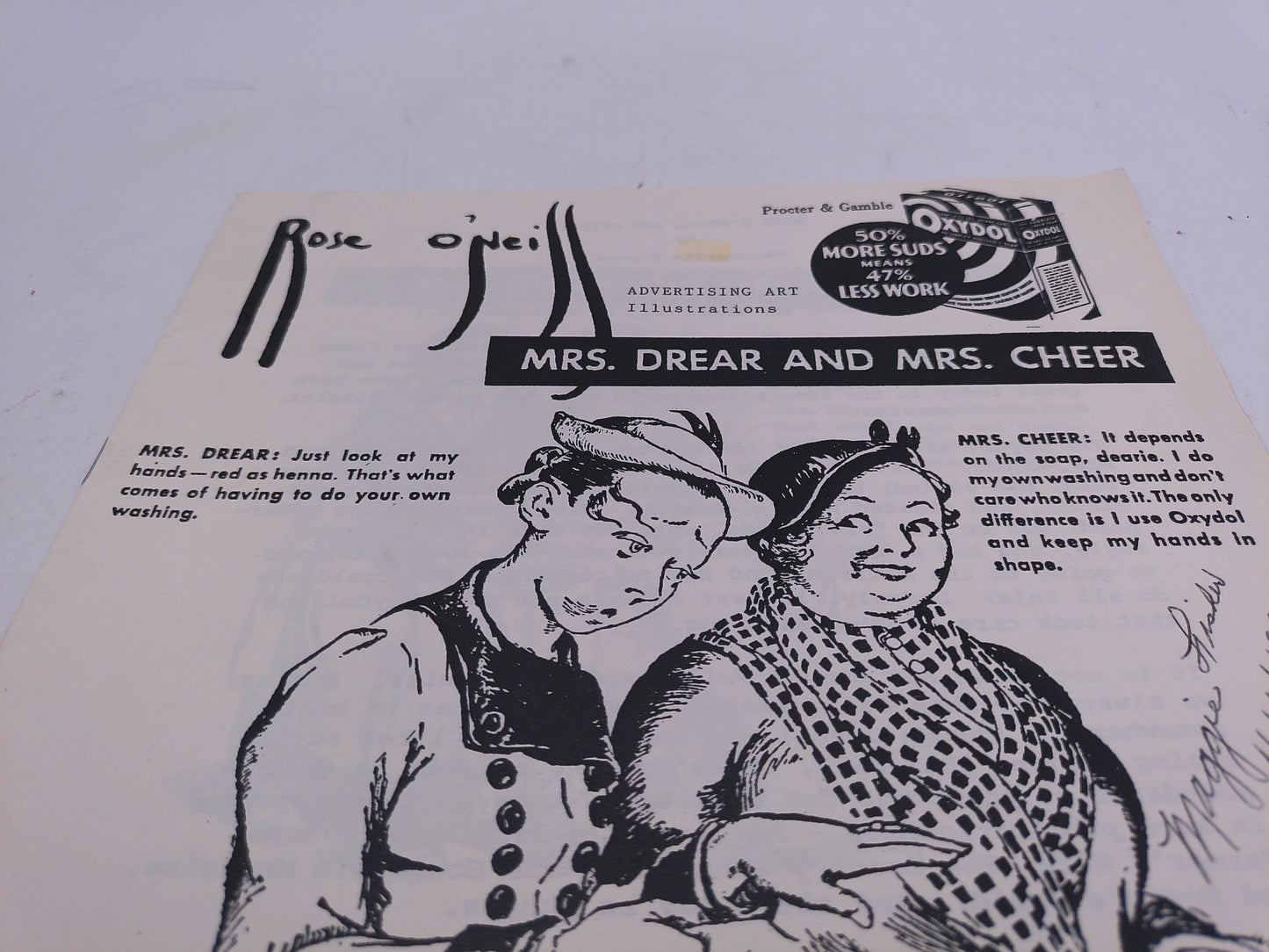 Rose O'Neill book "Mrs. Drear Mrs. and Cheer" By Marquerite Fisher Signed 1990