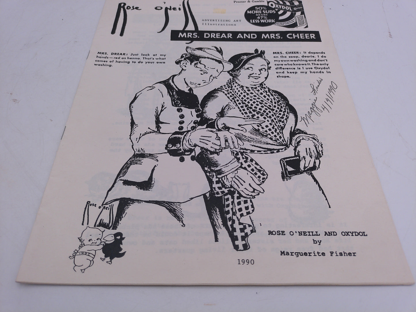 Rose O'Neill book "Mrs. Drear Mrs. and Cheer" By Marquerite Fisher Signed 1990