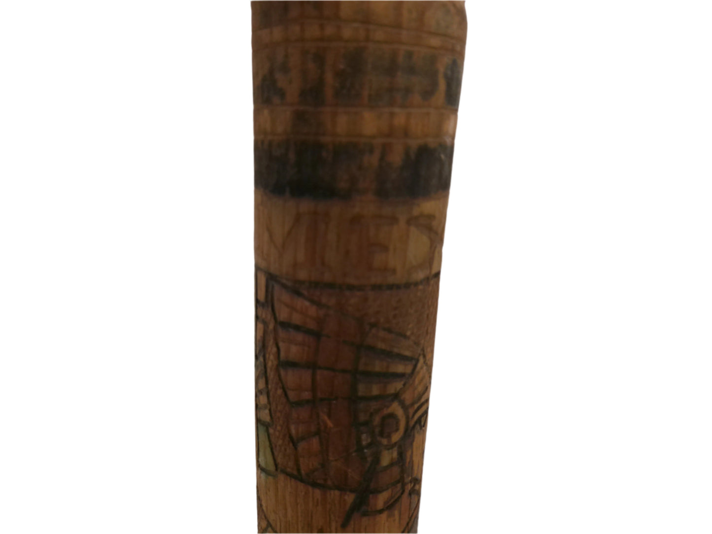Hand Carved Aztec Pinata Mexican Hand Painted Wooden Baseball Bat