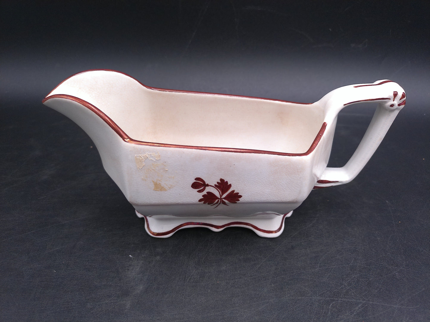 Grindley and Co. Royal Stone China Tea Leaf Gravy Boat Vintage