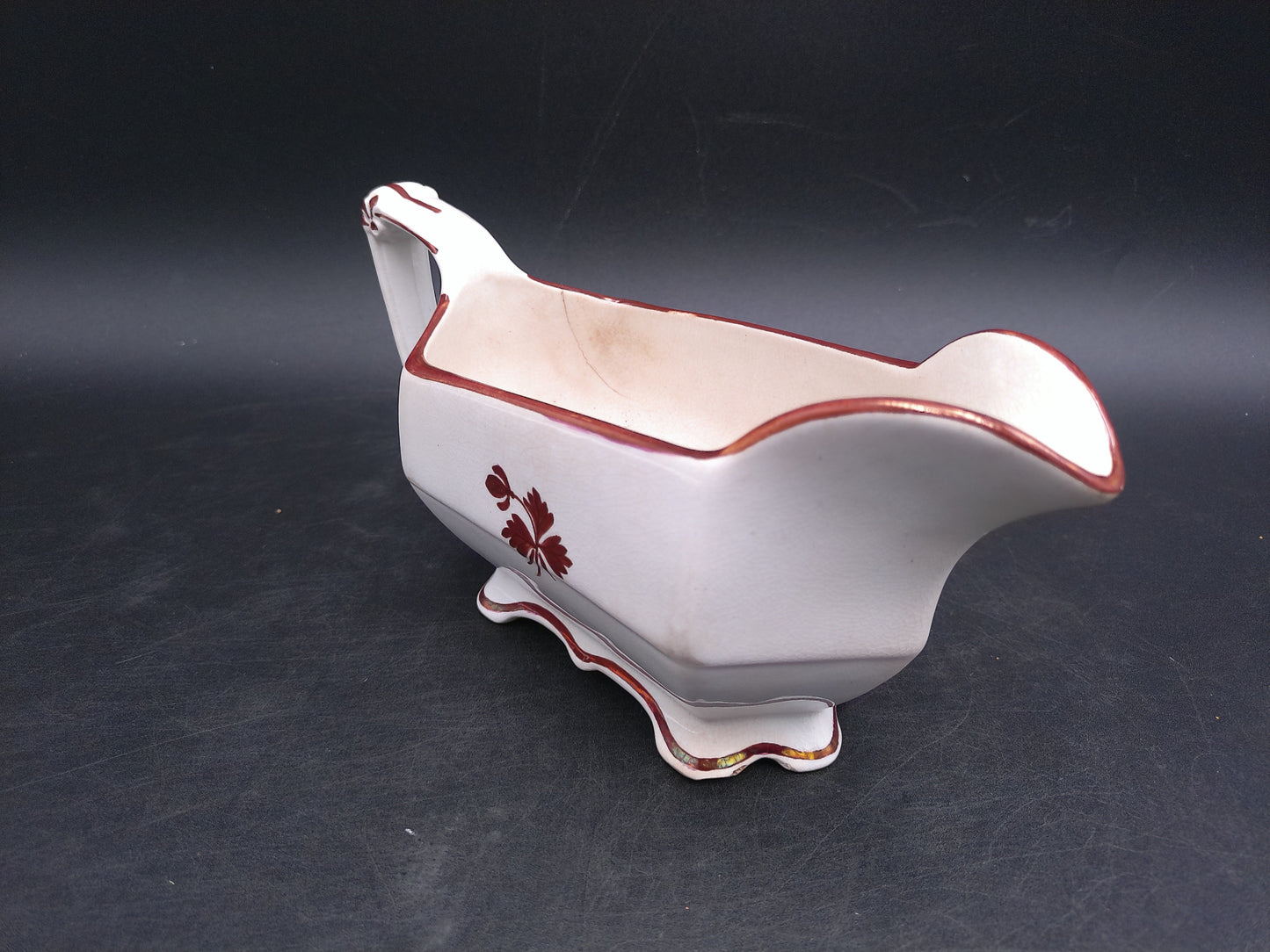 Grindley and Co. Royal Stone China Tea Leaf Gravy Boat Vintage