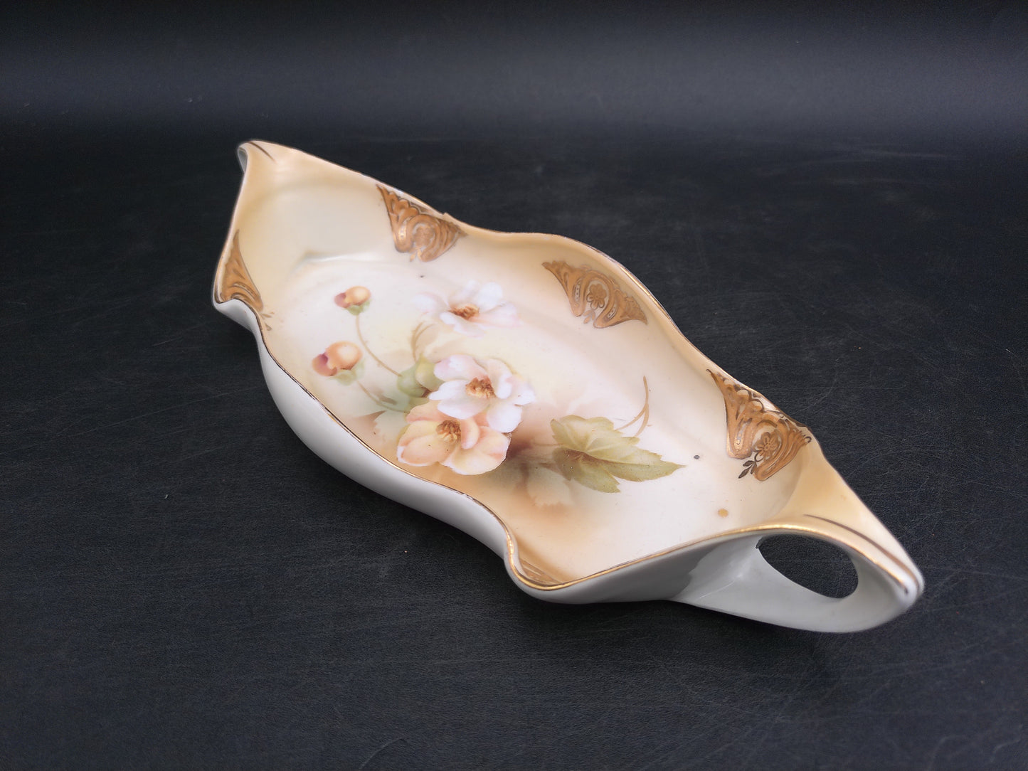 RS Germany Hand Painted Serving Platter Dish Gold Rim