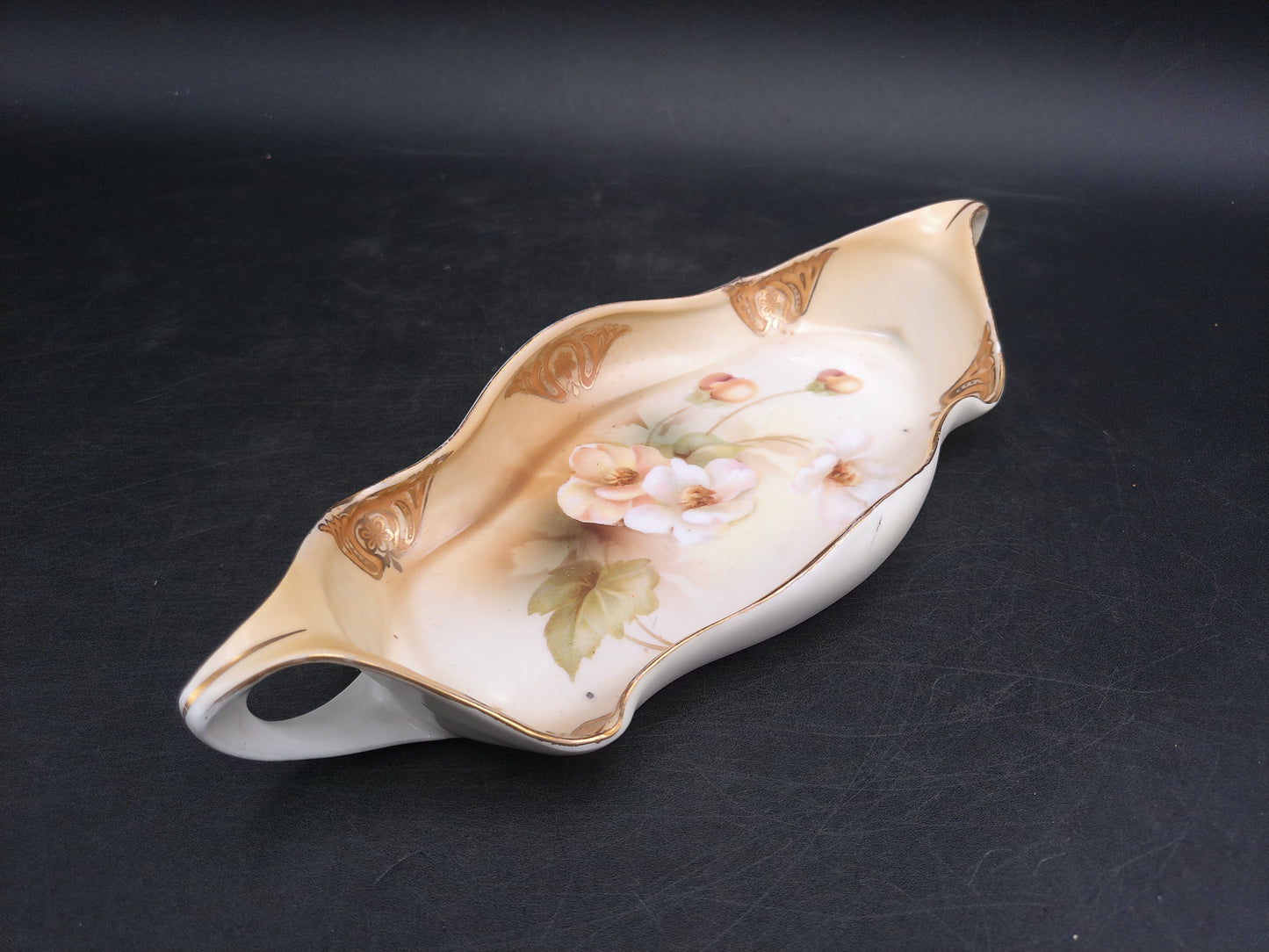 RS Germany Hand Painted Serving Platter Dish Gold Rim