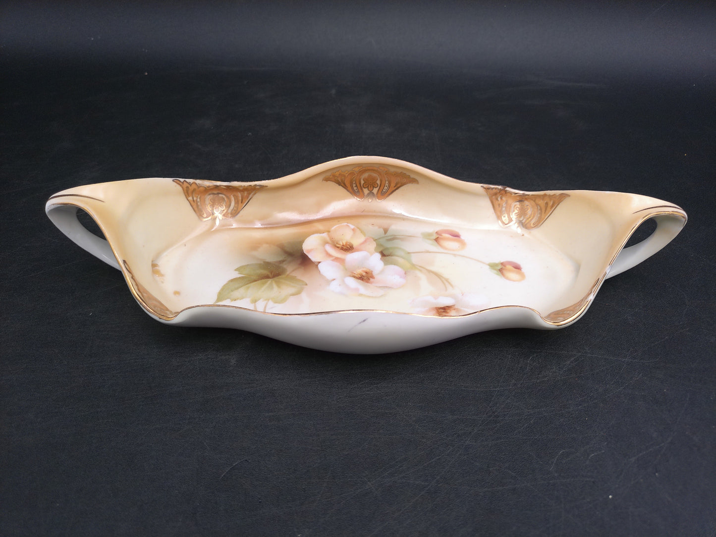 RS Germany Hand Painted Serving Platter Dish Gold Rim