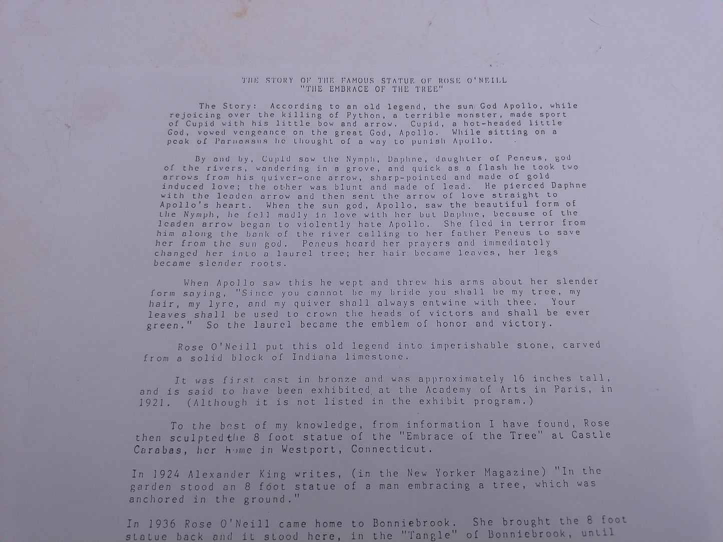 Rose O'Neill Sculpture and document The Embrase of the Free and its Mother #2