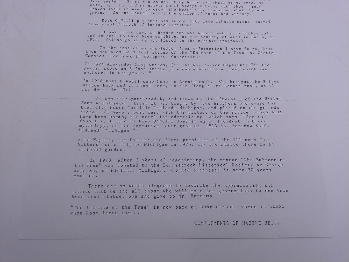 Rose O'Neill Sculpture and document The Embrase of the Free and its Mother #2