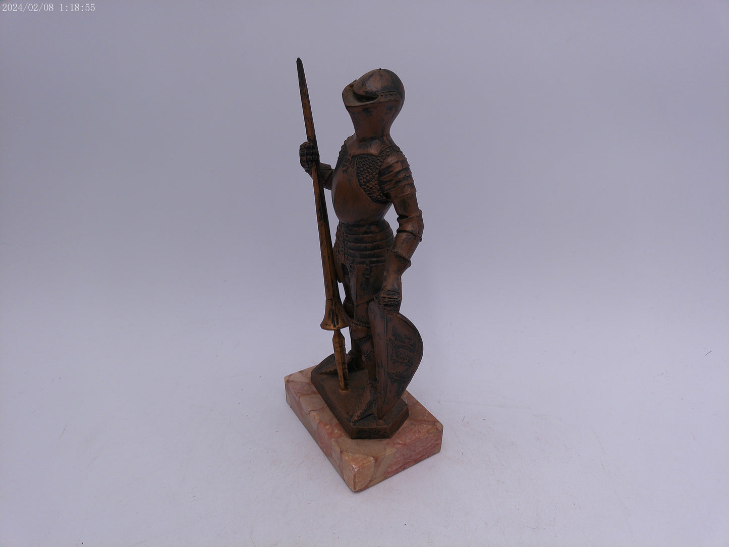 Medieval Knight Suit Armor Statue Shield Joust   on Marble base