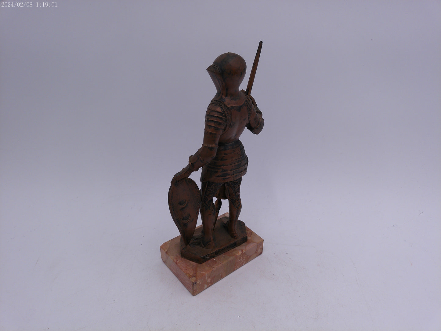 Medieval Knight Suit Armor Statue Shield Joust   on Marble base