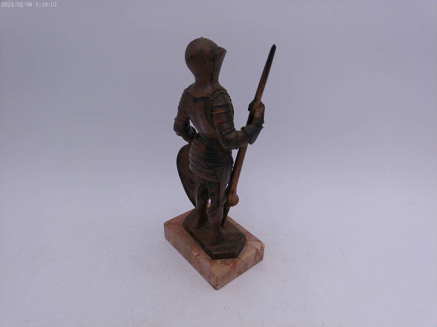 Medieval Knight Suit Armor Statue Shield Joust   on Marble base