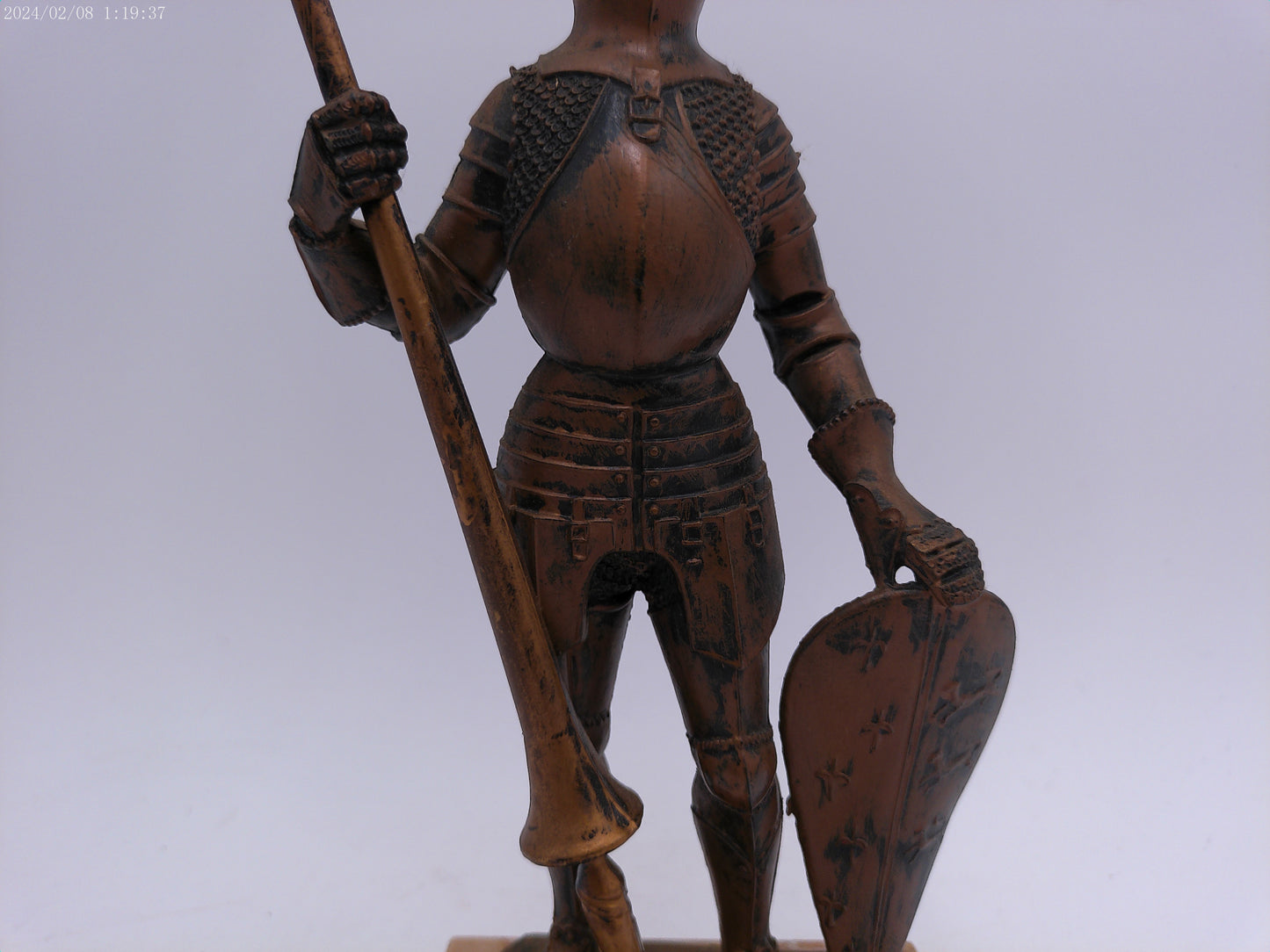 Medieval Knight Suit Armor Statue Shield Joust   on Marble base