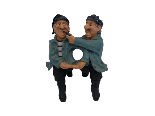 Nautical 2 Men Sailors Poly resin wine bottle holder