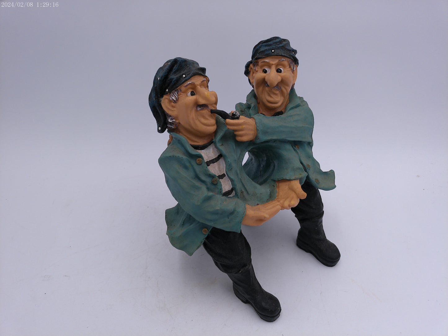 Nautical 2 Men Sailors Poly resin wine bottle holder