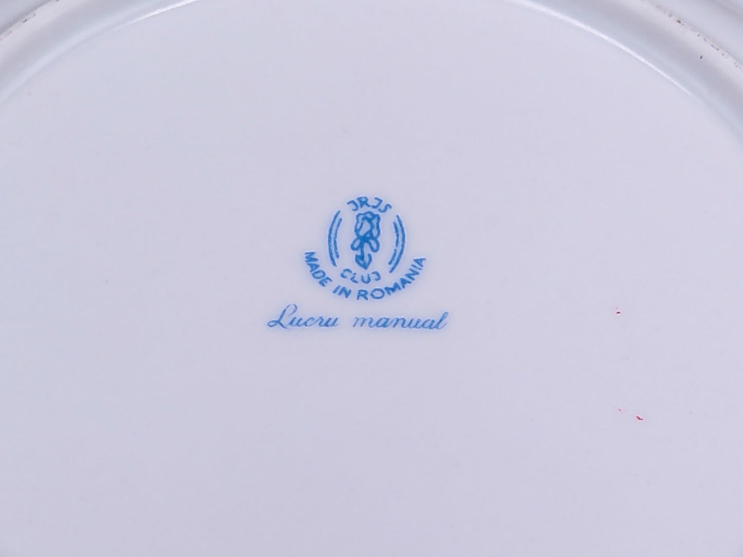 JRJS Cluj Romania Plates Dishes Porcelain Set of12 Floral Design Gold Rim Vintage