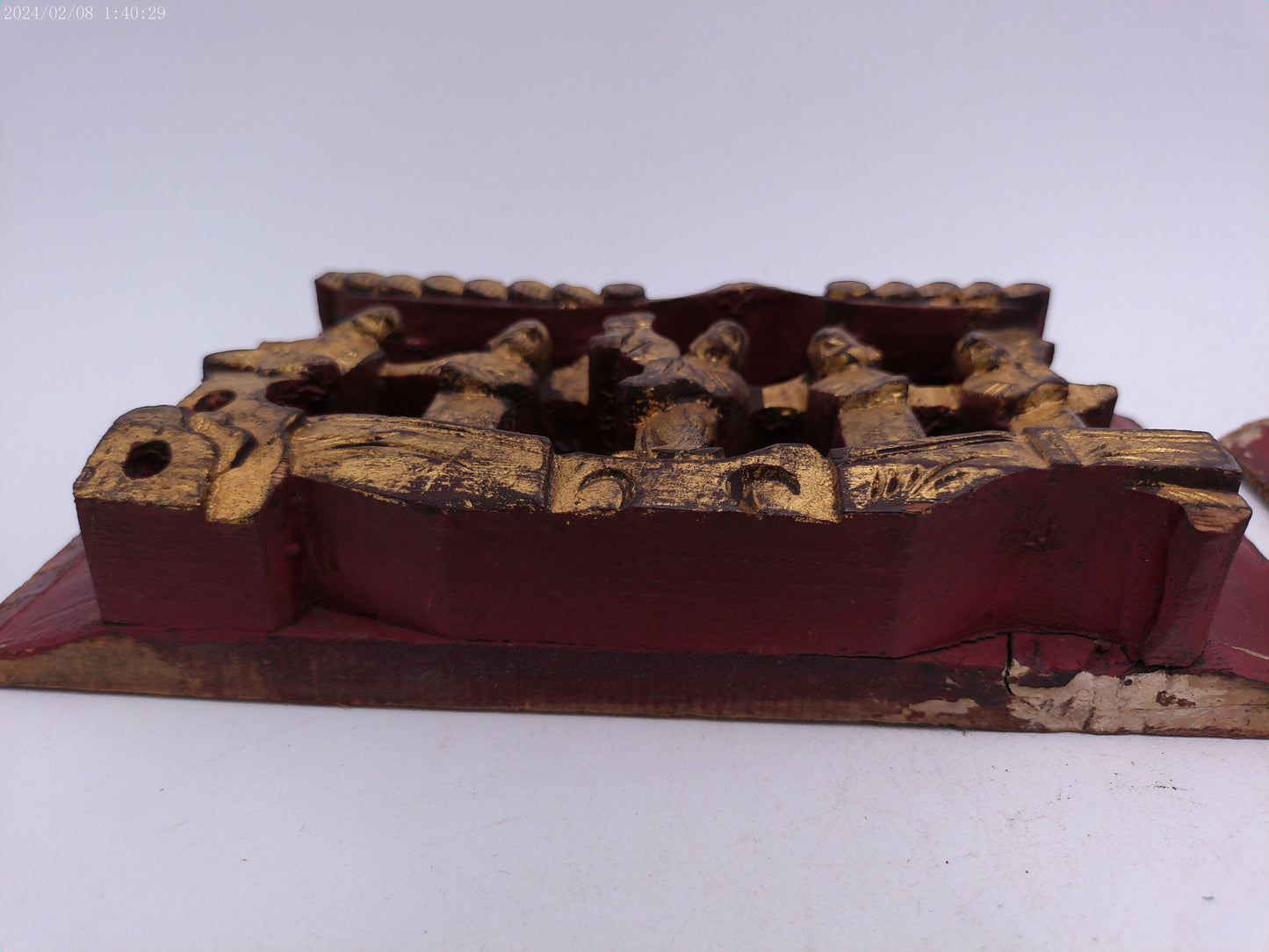 Pair of Chinese Carved Wood Gold Leaf Panels