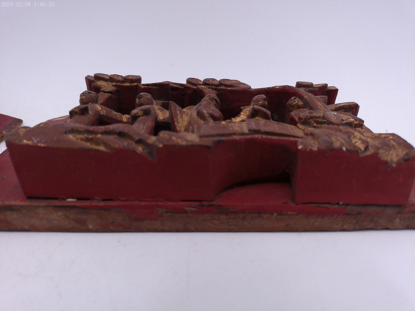 Pair of Chinese Carved Wood Gold Leaf Panels