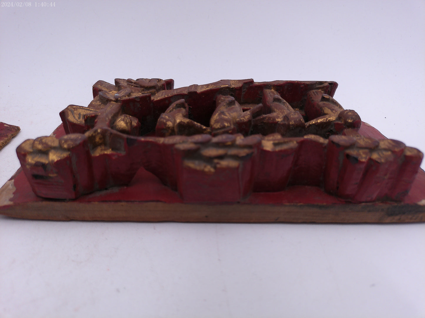 Pair of Chinese Carved Wood Gold Leaf Panels