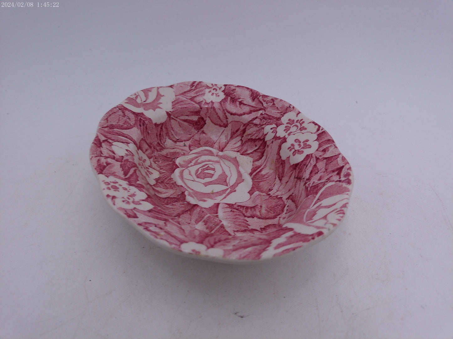 Vintage Pink Victorian Chintz Soap Dish by Burgess and Leigh, Staffordshire, England
