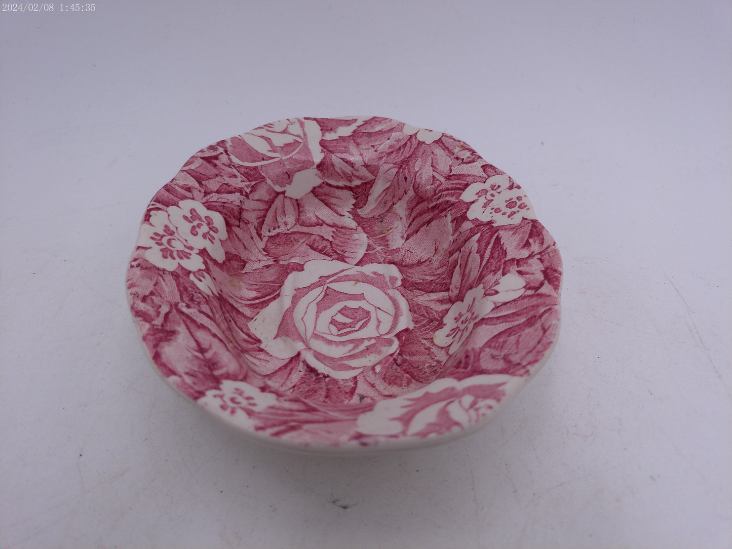 Vintage Pink Victorian Chintz Soap Dish by Burgess and Leigh, Staffordshire, England