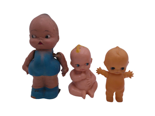 Kewpie lot of 3 Dolls one in Blue Outfit