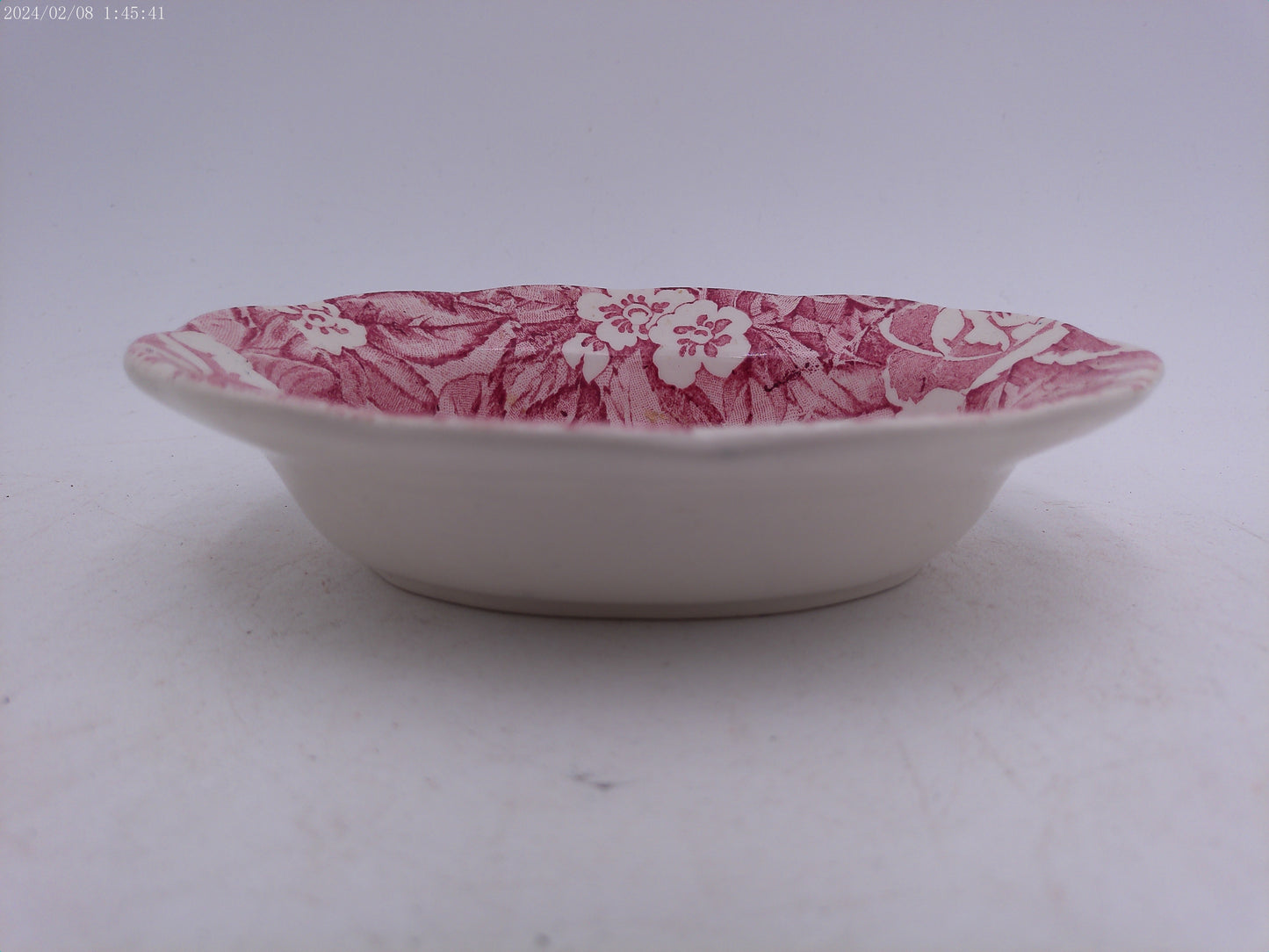 Vintage Pink Victorian Chintz Soap Dish by Burgess and Leigh, Staffordshire, England