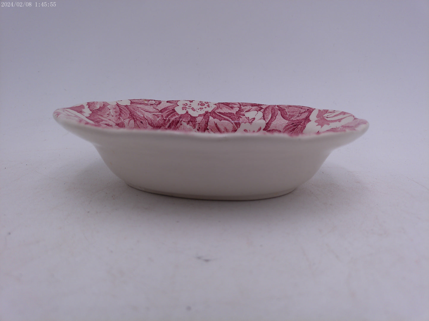 Vintage Pink Victorian Chintz Soap Dish by Burgess and Leigh, Staffordshire, England