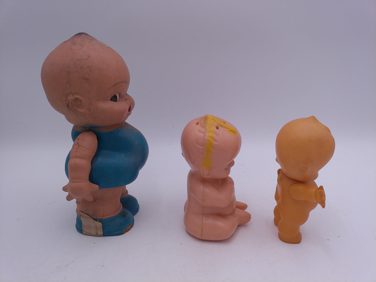 Kewpie lot of 3 Dolls one in Blue Outfit