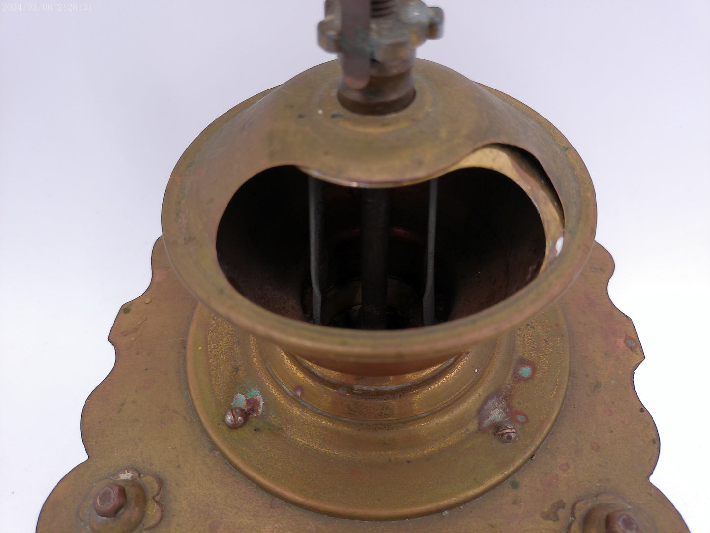 Ornate Antique Wooden Brass Coffee Grinder With Drawer Kitchen Decor