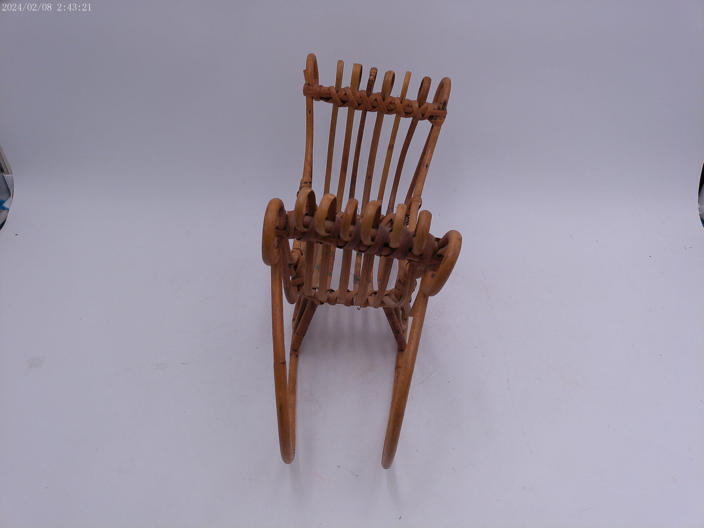 Vintage Miniature Bamboo Sleigh Decoration