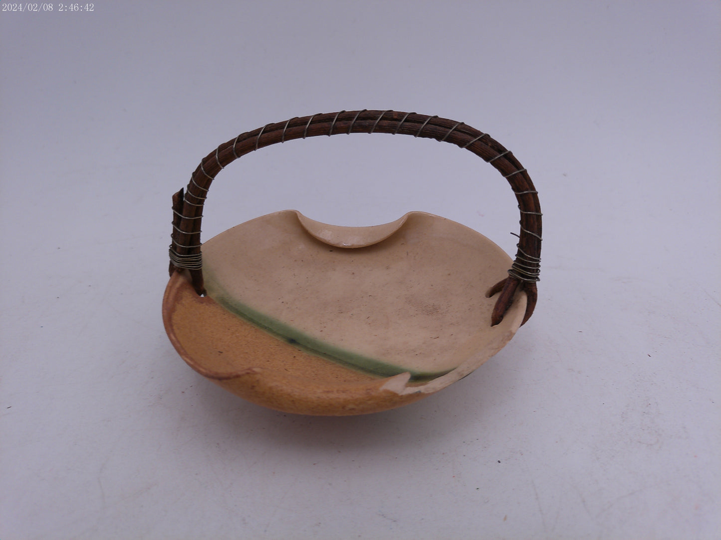 Vintage Ceramic Pottery Basket