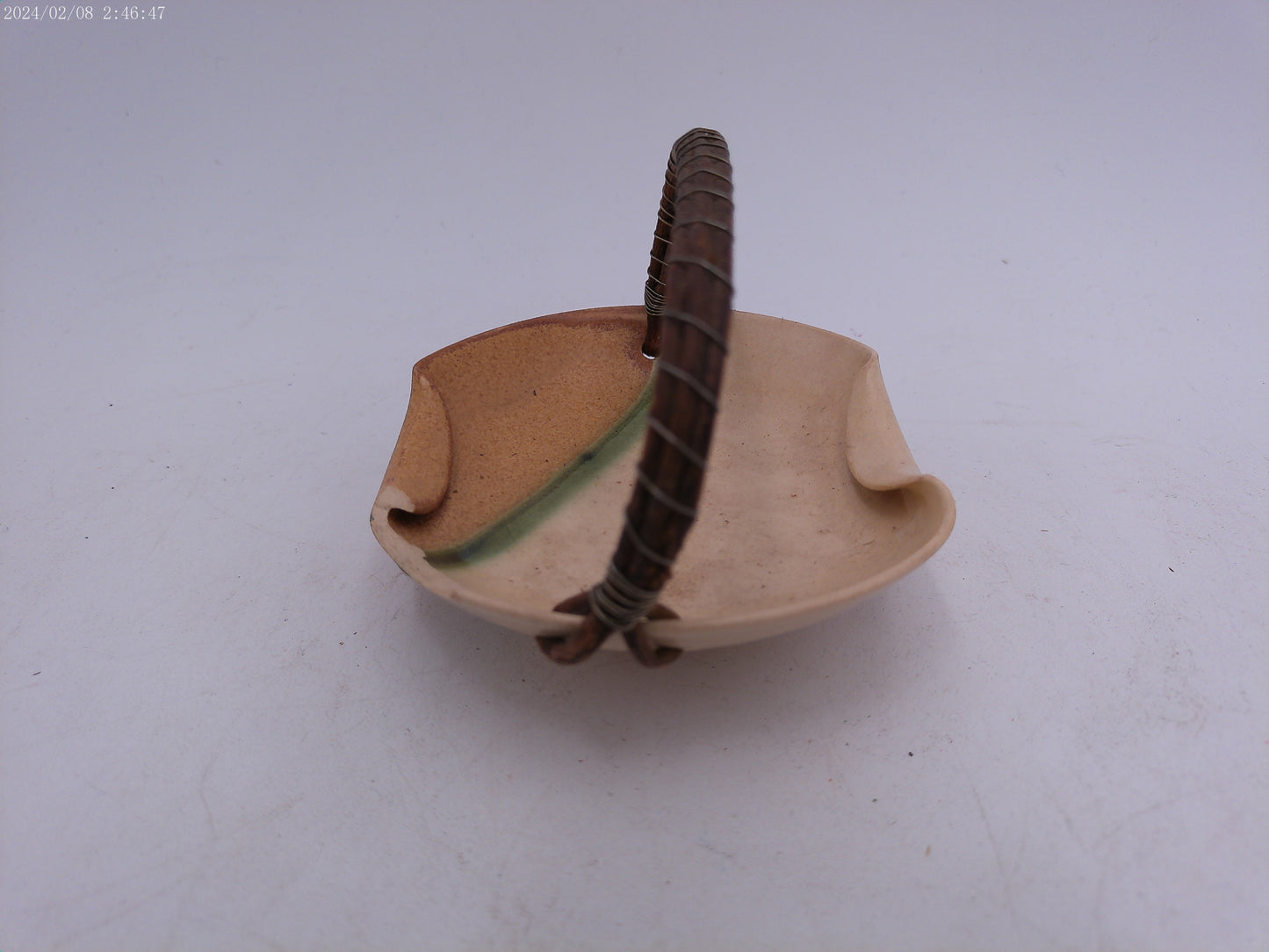 Vintage Ceramic Pottery Basket