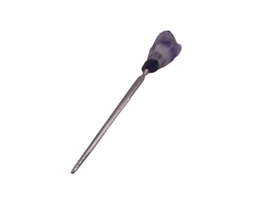 Antique metal Plated Raw Amethyst Hat Pin
